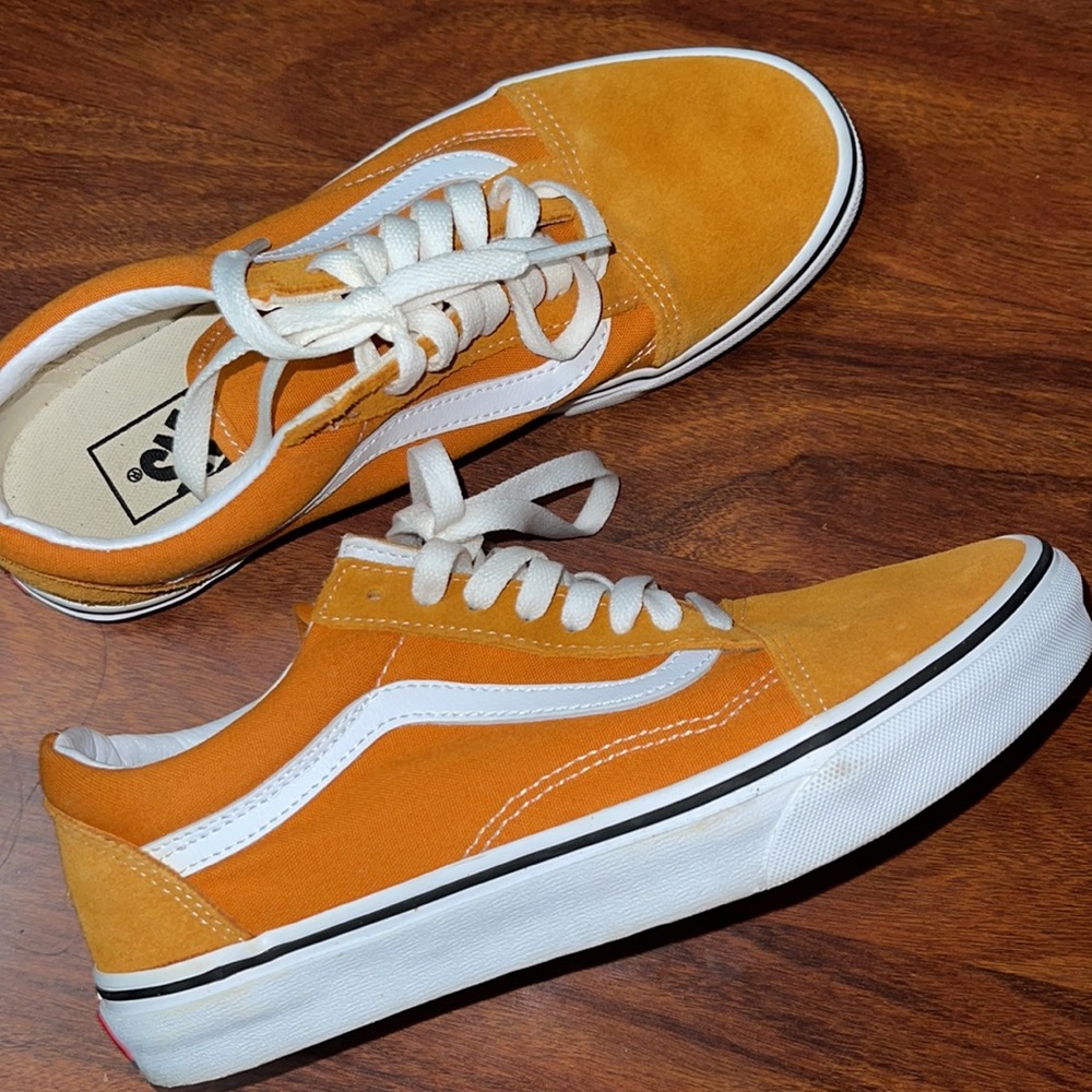 Vans Orange and White Women's Sneakers